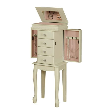 Linon Pearl Jewelry Armoire, White
