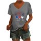 thumbnail image 1 of Camisetas de Cuello Redondo Impreso Gradiente de las Mujeres, Manga Corta Casual Top para el Uso Diario, 1 of 5