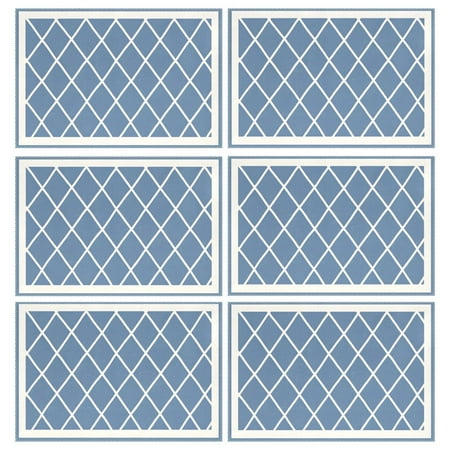 

Ryvnso Placemats Set of 6 Moroccan Checkered Grid Dining Mats Heat-Resistant Non-Slip Washable Table Mat
