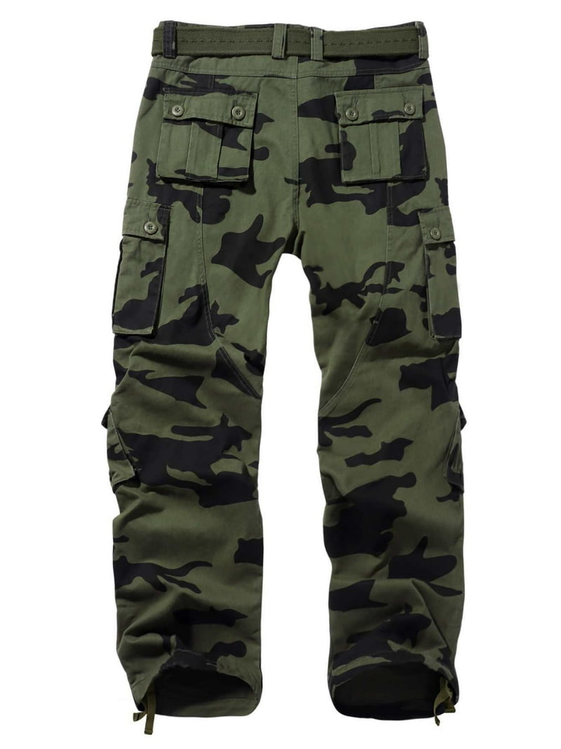 TRGPSG Men's Camo Cargo Pants with 8 Pockets Relaxed Fit Camo