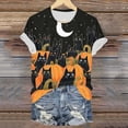 thumbnail image 5 of enyan Halloween Shirt for Women Boo Tshirt Pumpkin Print Tees Casual Vacation Short Sleeve Tops Halloween Womens Shirts Orange,S, 5 of 6
