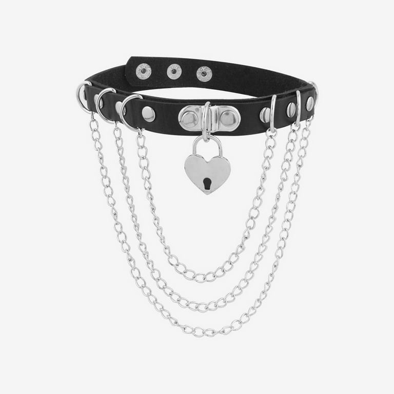 Fashion Sexy Trendy Vintage Charm Round Gothic Necklaces For Women Men Goth  Leather Heart Harajuku Punk Choker Jewelry Gift