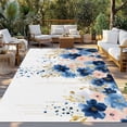 thumbnail image 2 of Navy Blue Spring Floral Outdoor Rug for Patio/Deck/Porch, Non-Slip Large Area Rug 5 x 7 Ft, Farmhouse Butterfly Indoor Outdoor Rugs Washable Area Rugs, Reversible Camping Rug Carpet Runner, 2 of 8