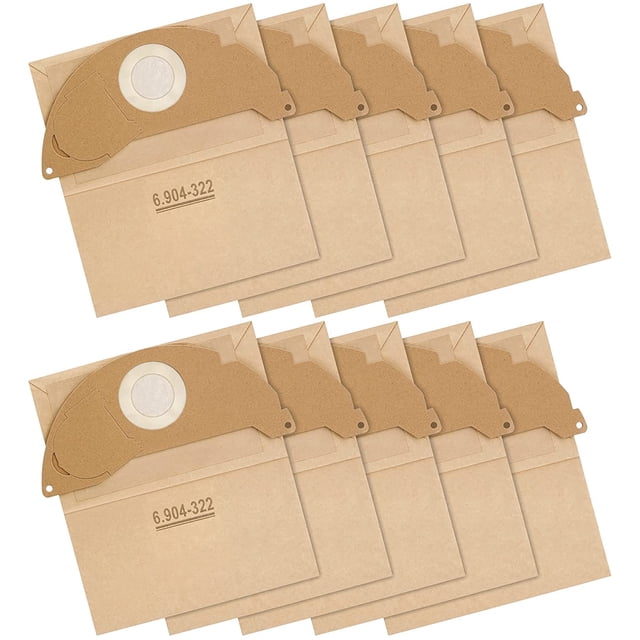 Bolsas de filtro de papel WD2 para aspiradora Kärcher WD2 MV2 A 2003/2024/2054, 10 unidades, sustituye a las bolsas WD2 6.904-322.0 Rojo Verde Cocina, Decoración y Otros