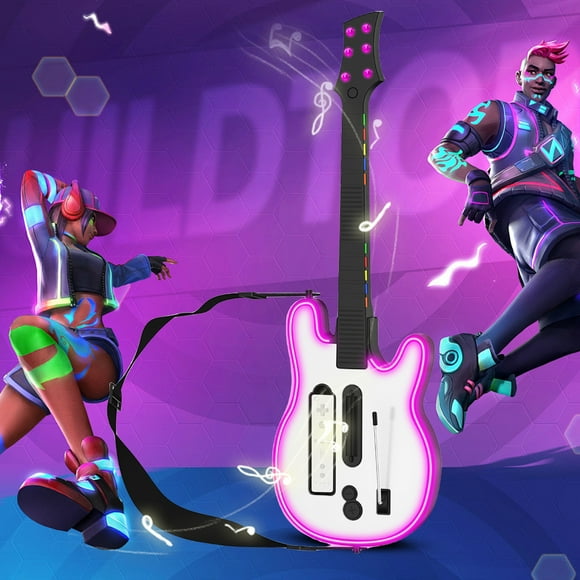 Peggybuy Wireless Guitar Controller Wireless Gaming Controller RGB for Wii Guitar Hero