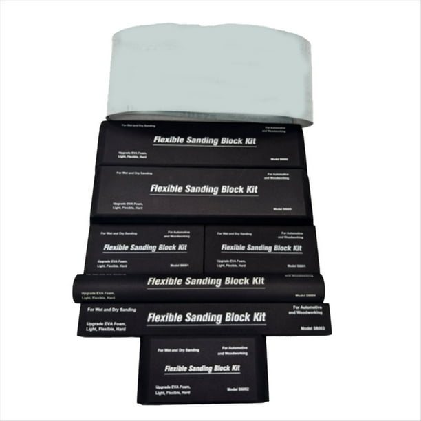 Kit de 7 Bloques de Lijado con Hoja de Lija, Abrasivos Manuales para Lijar Pintura Automotriz.