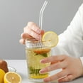 thumbnail image 2 of Reusable Glass Straws Clear Drinking Straw for Hot/Frozen Drinks, Cocktail Smoothies Tea Milkshakes, 2 of 8