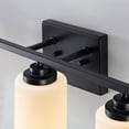 thumbnail image 3 of KAWOTI 35 in. 5-Light Black Vanity Light with Frosted Glass Shade, 3 of 11