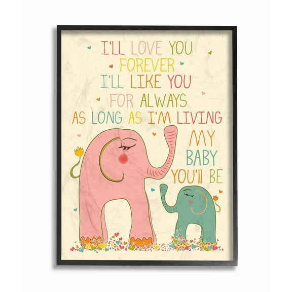 Stupell Elephants Art, I'll Love You Forever Wall Art 11x14