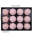 thumbnail image 7 of European Style Christmas Ball Ornaments, 8 cm Textured Baubles in Gift Box, Multicolor Xmas Hanging Decorations for Tree and Home - Pink, 7 of 7