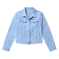 thumbnail image 4 of Long Sleeve Shirts for Women, Denim Jacket for Women Distressed Jean Jackets Button Up Vintage Western Trucker Jacket Frayed Hem Pockets, 4 of 4