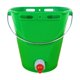 thumbnail image 1 of Cubo alimentador para terneros, balde fácil instalación, práctico, 8 litros con báscula, accesorios, cubo leche alta durabilidad. Verde con 1 pezón, 1 of 8