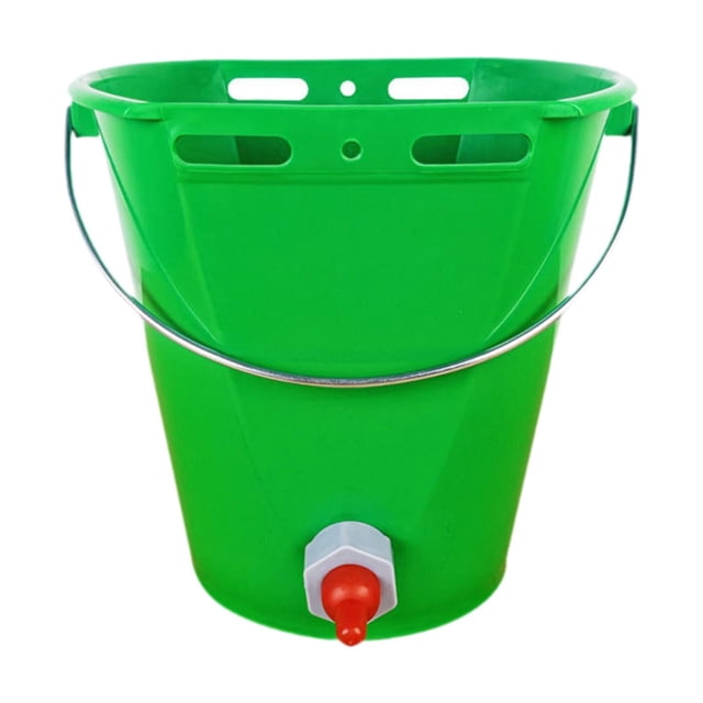 Cubo alimentador para terneros, cubo para terneros, suministros para , fácil instalar, práctico, alimentación gran capacidad, Verde con 1 pezón