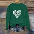 thumbnail image 5 of ClodeEU Women St. Patrick's Day Clover Print Sweatshirt，Long Sleeve Round Neck Casual Fashion Pullover Green 07,Womens Plus S, 5 of 6