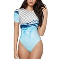 thumbnail image 1 of Fotbe Crystal Clear Water Splash Body de Mujer con Cuello Redondo y Mangas Cortas, Sin Mangas Ajustado, Suave, Cómodo y Básico-X-Large, 1 of 7