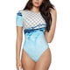 thumbnail image 1 of Balery Crystal Clear Water Splash Body de cuello redondo de manga corta para mujer Tops de manga corta Tops básicos-Medium, 1 of 7