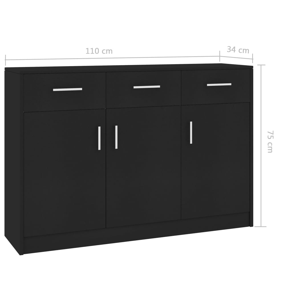 Kepooman Modern Buffet Cabinet with 3 Doors and 3 Drawers, Storage Sideboard Cabinet for Kitchen, Black Kepooman Modern Buffet Cabinet with 3 Doors and 3 Drawers, Storage Sideboard Cabinet for Kitchen, Black
