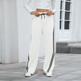 thumbnail image 4 of BRDFRL Y2K Vintage Track Pants Women Low Waist Side Striped Drawstring Straight Leg Loose Fit Joggers White 2XL, 4 of 8