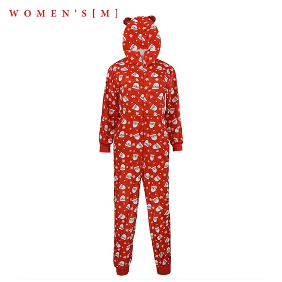 Jumpsuit de la casa de Navidad Pijamas con capucha impresa de manga larga para mujer Vogacara AP000325-07