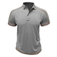 thumbnail image 2 of Rloper-Lop Men Summer Polo Shirts Crewneck Short Sleeve Tee Tops Solid Color Business Shirts Cutton Down Golf Tops wirh Lapel, 2 of 5