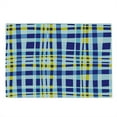 thumbnail image 2 of Yellow and Blue Cutting Board, Retro Scottish Checkered Tartan with Color Stripes Lines Pattern, Decorative Tempered Glass Cutting and Serving Board, Large Size, Pale Violet Blue, by Ambesonne, 2 of 5