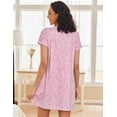 thumbnail image 4 of Ekouaer Women Nightgowns Short Sleeve Sleepwear Soft Pajama Dress Sleep Shirt Nightshirt, 4 of 5