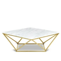 Meridian Furniture Mason Contemporary Stone Coffee Table in Gold