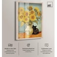 thumbnail image 2 of Sunflower Kitten Shadowbox Print Modern Art Prints by Art Remedy, Blonde Frame, 30 x 45, 2 of 7
