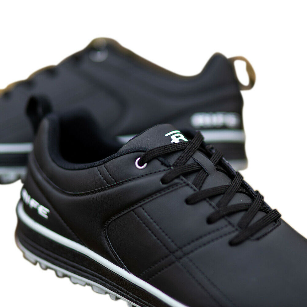 Rife Golf Shoes&nbsp;Mens Pro Tour Quality Ultra Track Spikeless Black Relaxed Comfort Fit with Maximum Tech Waterproof Protection (Size 11.5) - image 5 of 9