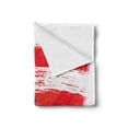thumbnail image 2 of Puerto Rico Soft Flannel Fleece Throw Blanket, Sketch Hand-drawn Style National Country Flag with Grunge Look, Cozy Plush for Indoor and Outdoor Use, 50" x 60", Dark Coral Azure Blue, by Ambesonne, 2 of 5