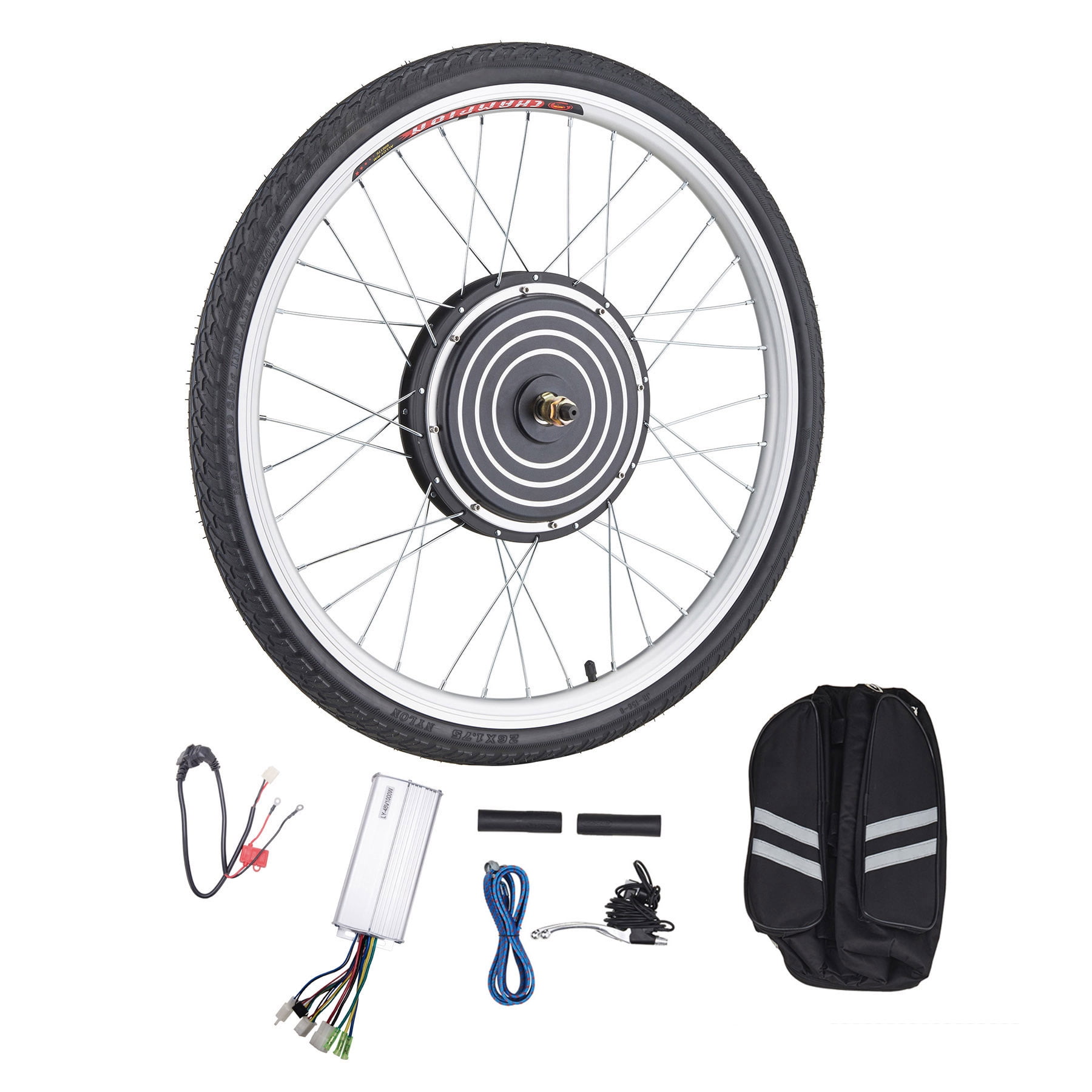 48V 1000W Electric Bicycle Motor Conversion Kit 26" Front Rear Wheel EBike Hub 
