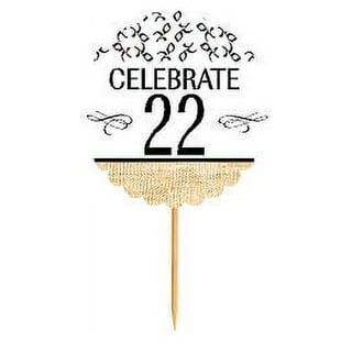 KABUM Santonila Blue 22nd Birthday Decorations Happy Birthday Banner Sash  and Cake Topper Number 22 Confetti Latex Balloons Paper Lanterns for 22