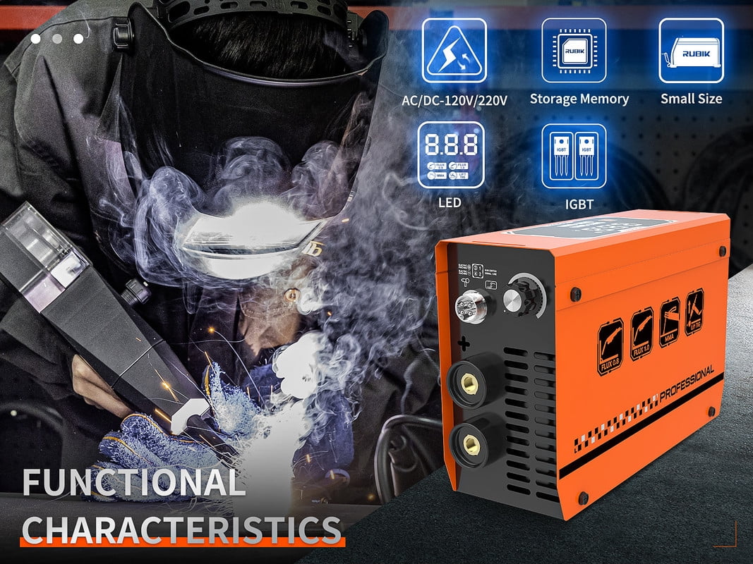 Rubik Mini Stick Welder 160A, Welding Machine 3 in 1 ARC/Mig/Lift Tig, Protable Welder Machine 110/220V with IGBT Inverter, LCD Digital Dispaly, Arc force and Anti-Stick