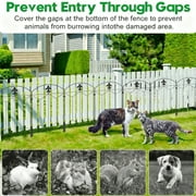 Decorative Garden Fence 10 Pack, 24in H x 12.5in L Arched No Dig Metal Fence Panels, Rustproof Outdoor Animal Barrier for Dogs, Rabbits, Flower Beds, Yard, Patio Decor & Lawn Border Protection