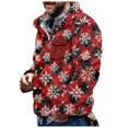 Zengying Red Mens Graphic Hoodie, Men's Christmas Snowflake Pattern