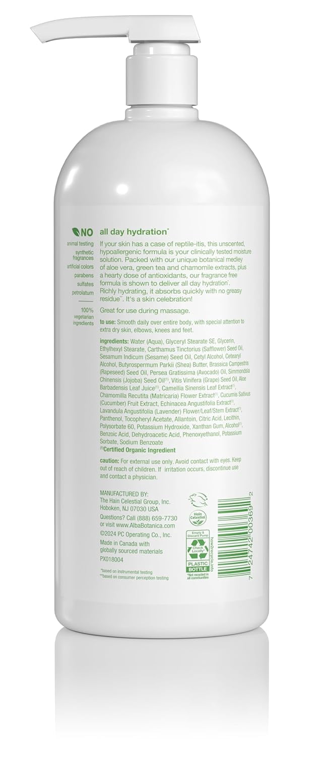 Alba Botanica Very Emollient Body Lotion, Original 32 oz (Pack of 6)