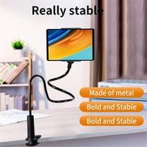 Tablet & Phone Holder for Bed and Desk – Flexible Gooseneck Arm Clamp Stand, 360° Adjustable Mount Compatible with 4.7"-12.9" Devices for Pad Phone