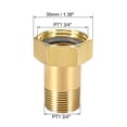thumbnail image 2 of Accesorio de tubería de acero al carbono, nipple hexagonal, conector roscado PT3/4 Macho x PT1 Hembra para acoplamiento de medidor de agua de 52mm de longitud, 2 piezas, 2 of 3