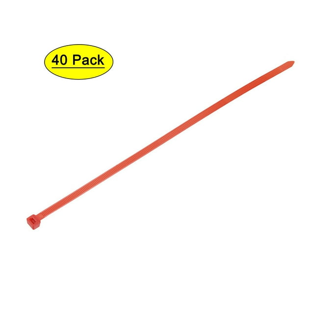 Bridas de Nylon Autocierre 200mm x 4.8mm Rojas Paquete de 40