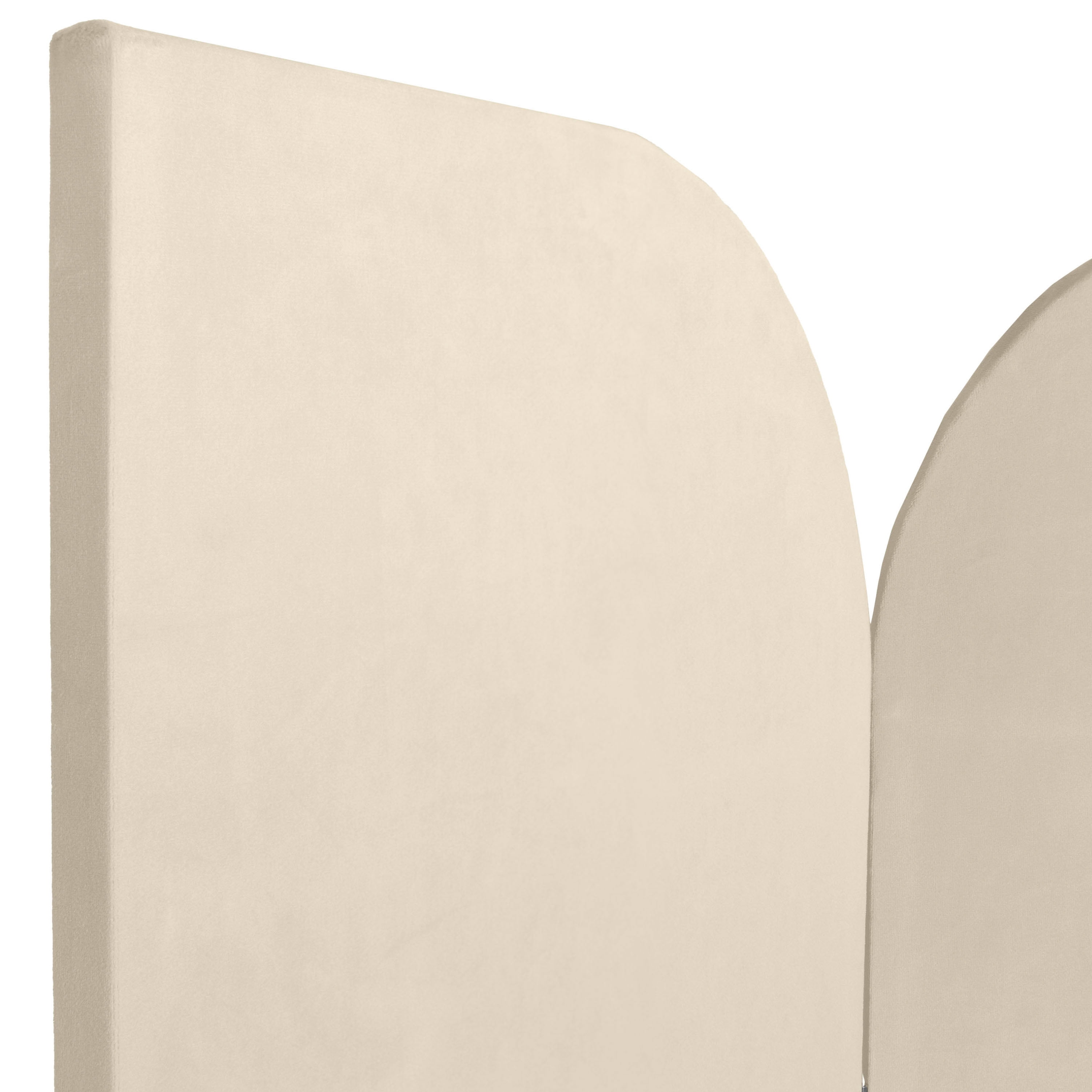 6 ft. Modern Arch Velvet Room Divider Cream 3 Panel