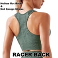 thumbnail image 6 of QRIC Women Seamless Yoga Workout Set 2Pcs Outfits Gym Leggings and Sports Bra Net Hollow Out Series Activewear Sets Dark Green-L, 6 of 7