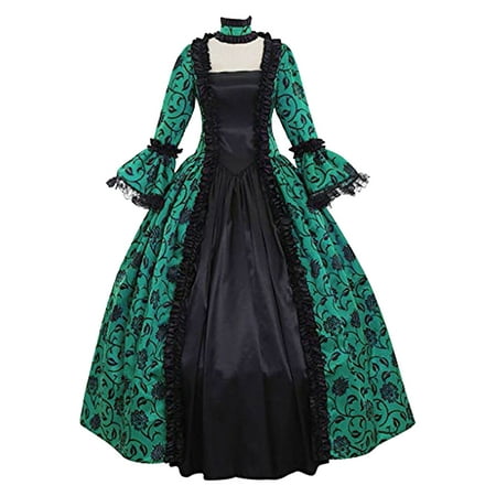 

Ladies Medieval Queen Vitorian Dress Womens Gothic Lace Ball Gown Dresses Renaissance Royal Fancy Masquerade Dress
