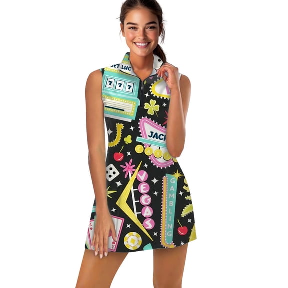 Viva Las Vegas Sports Dresses Women Tennis Dress Outdoor Badminton Golf Quick-Drying And Breathable Sports Dress