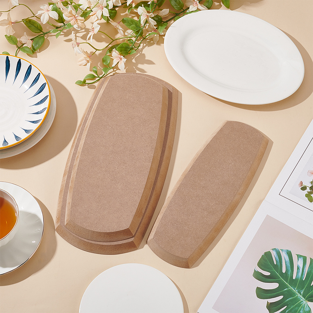 3Pcs MDF Wood Clay Cutter Base Plate Kit Clay Modeling Tool Tan Rectangle 27.5~33.2x10.1~16.1x1.55cm DIY