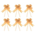 thumbnail image 1 of Unique Bargains 8' Pull Bows Gift Wrapping Pull Bow Gold Thread Style Baskets Present Bows Knot Ribbon Orange 100 Pcs, 1 of 6