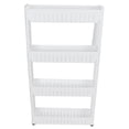 thumbnail image 1 of Rolling Storage Racks, Space Organizer PP 2 Size Slim Storage Cart Movable  for Bathroom for Kitchen White 4 Tier, 1 of 8