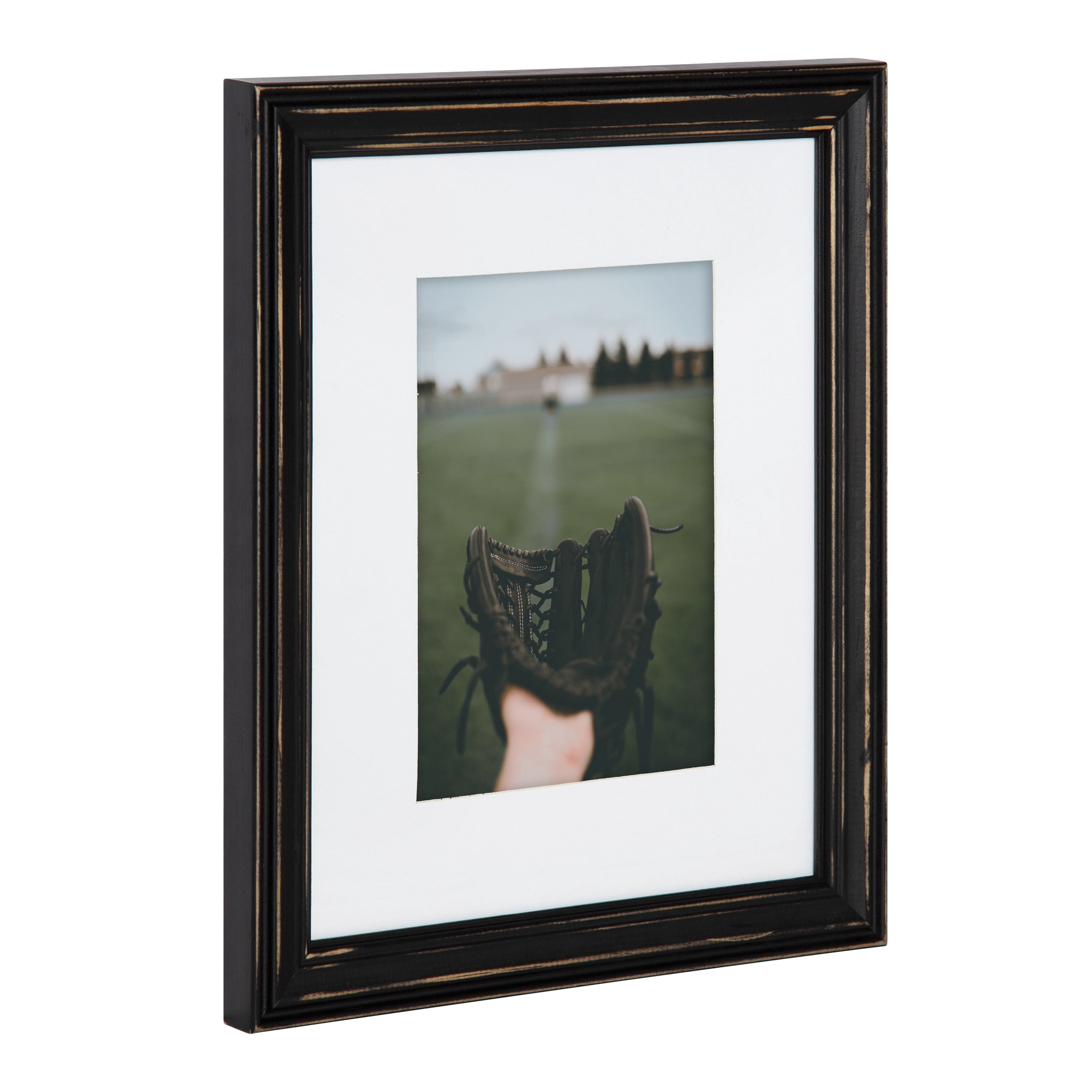 Kate and Laurel Bordeaux Casual Gallery Frame Wall Kit, Set of 6, Distressed Black, Chic Photo Frames for Wall