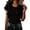 Black, variant on Women's Crew Neck Cold Shoulder Tops Layered Ruffle Flutter Sleeve Blouse Downtown Cool Girl Tees Night Out Bar Date Shirt Brown,3xL
