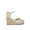 White, variant on Regatta Tweed Round Toe Woven Womens Wedges