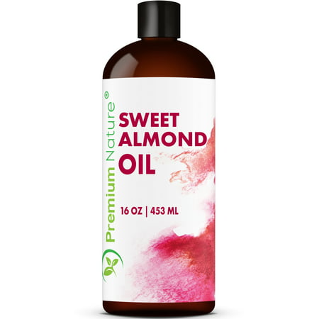 Sweet Almond Carrier Oil Natural Body Massage Oils for Essential Oils Mixing, Baby Oil Dry Skin Face Moisturizer Eye Makeup Remover 16 (Best Carrier Oil For Skin)